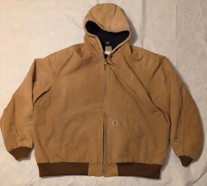 Chaqueta Carhartt Para Hombre 4XL Alta Forrada con Capucha J140 BRN *Cremallera Rota* Envejecida - Imagen 1 de 20