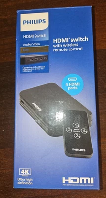 Philips 4 Port HDMI Switch Elite 4K Ultra HD With Wireless Remote - Image 1 of 2