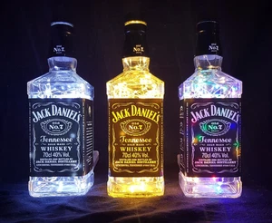 Jack Daniel ́s SET de 3 lámparas de botella con 80 LEDs Upcycling lámparas idea de regalo - Imagen 1 de 1