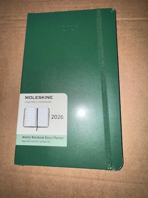 NEW MOLESKINE WEEKLY NOTEBOOK DIARY PLANNER 2026 12 MONTHS GREEN SOFT SEALED