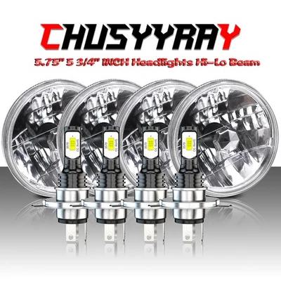 Upgrade FOR Ford Galaxie 500 1962-63 65-74 5.75" Round Led Headlights High/Low - Image 1 of 4
