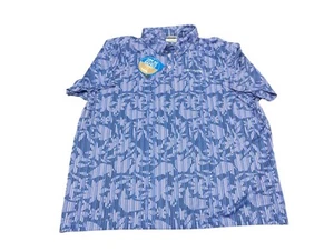 Columbia Men XXL PFG Super Slack Tide Stretch Fishing Floral Polo Shirt SPF - Picture 1 of 9