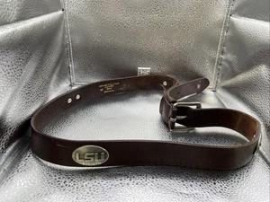 NCAA LSU Tigers Light Crazy Horse braun Leder Concho langer Gürtel 36 Zoll - Bild 1 von 5