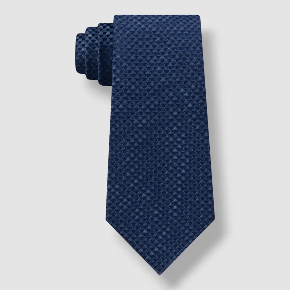 Calvin Klein Men's Blue Houndstooth Silk Necktie 60X3 - Image 1 of 1