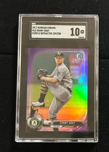 2017 Bowman Chrome SONNY GRAY SGC 10 lila Refraktor /250 neueste Boston Red Sox - Bild 1 von 2