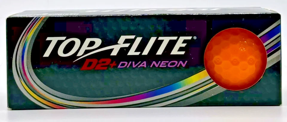Paquete de 3 pelotas de golf Top Flite D2 Diva naranja neón distancia máxima swing para mujer Foto 1 de 1