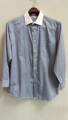 Meeting Street Hombre Camisa Azul Claro Rayas Abotonada Talla S (32-33) Foto 1 de 4