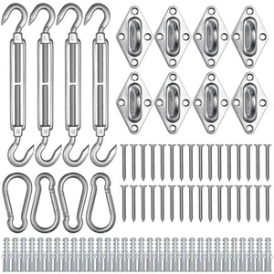 Rechteck Sonnenschutz Segel Hardware Kit 304 Rostschutz Edelstahl Terrasse 2er Pack - Bild 1 von 9