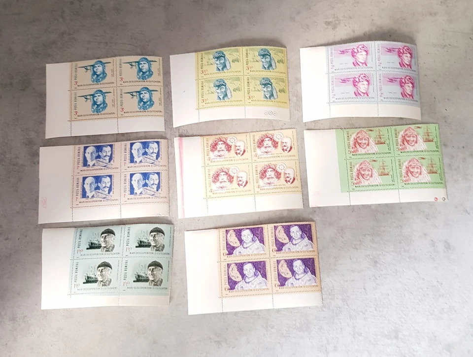 RUMANÍA-GRANDES DESCUBRIDORES Y ATREVIDOS EN BLOQUES DE CUATRO MNH Foto 1 de 1