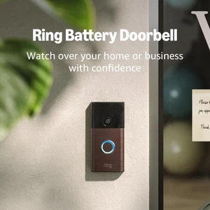 Timbre con batería | Seguridad para el hogar o la empresa con video de pies a cabeza, vista en vivo con - Imagen 1 de 7