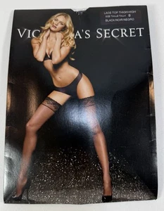 Victoria's Secret Lace Top Thigh-High Black Size B - NEW - Picture 1 of 5