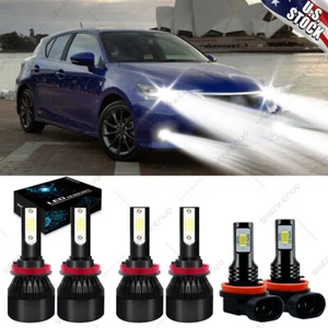 For 2011-2017 Lexus CT200h 6X Combo LED Headlight Hi/Lo + Fog Lights Bulbs 6000K - Picture 1 of 12
