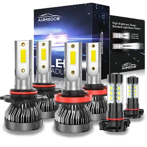 Combo LED Headlight Fog Lights Kit Bulbs for GMC Sierra 1500 2500 3500 2007-2013 - Picture 1 of 12