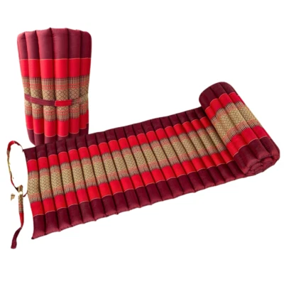 Alfombrilla Boho Portátil 50x180cm Enrollable Estilo Tailandés Cojín Zen Rojo x 2 piezas Foto 1 de 4