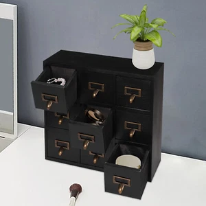 Cassettiera Farmacia, Cassettiera Organizer in Legno per Medicinali con 9 Cassetti - Foto 1 di 19