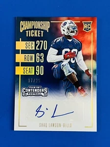 2016 Contenders Shaq Lawson Bills Championship Ticket Autogrammkarte #199; #D /25 - Bild 1 von 2