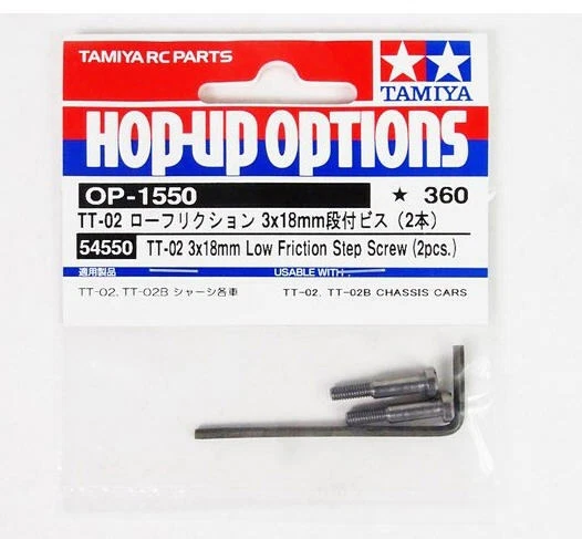 Tamiya 54550 RC 3x18mm Low Friction Step Screw(2pcs)Set TT02/TT02B/TT02D/TT02FT - Image 1 of 1