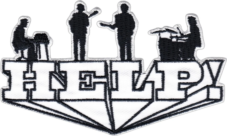 C&D VISIONARY Patch - The Beatles HELP! B&W Logo With Band Silhouettes 4" x 2.38" #18148