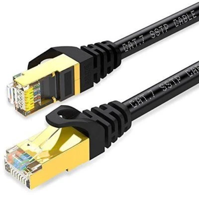 Cat7 Ethernet LAN Network Patch Cable Cord 3ft High Speed Modem Router Black US - Image 1 of 4