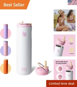 Stylish Insulated Water Bottle 24oz with Straw Lid - Perfect for Kids & Adults - Picture 1 of 10