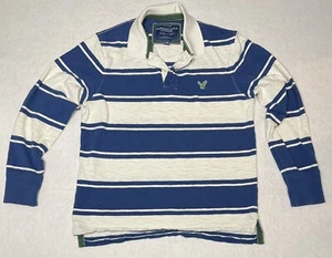 Men's Large American Eagle Striped Long-sleeve 1/4 Button Pull-over (17) - Picture 1 of 7