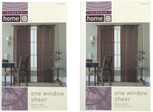 Modern Home Target Brand Window Sheer Brown Pair 56x84 New Package 67492-2810 - Picture 1 of 4