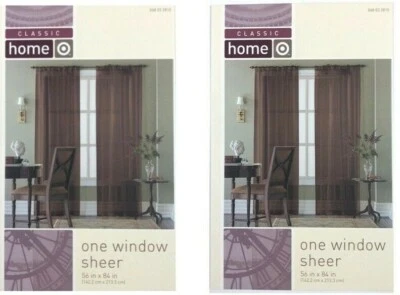 Modern Home Target Brand Window Sheer Brown Pair 56x84 New Package 67492-2810 - Image 1 of 4