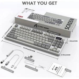 ATTACK SHARK K86 Wireless GASKET Mechanical Keyboard with Custom Cable&TFT&Knob - Picture 1 of 77
