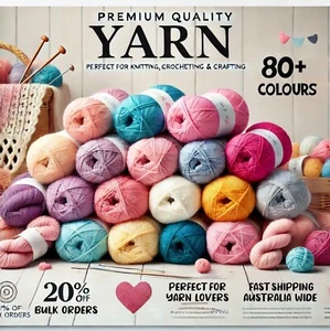 Knitting Yarn 8ply Super Soft Acrylic Crochet Craft Wool 100g Malli 80 Colours - Picture 1 of 81