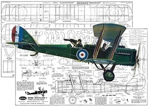 Guillows Model Airplane Plans (FF): British DH.4 27" Scale Rubber or .020 Engine - Picture 1 of 5