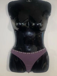 Jessica Simpson Plum Purple Thong Panty Underwear Sissy Knickers Medium - Picture 1 of 3