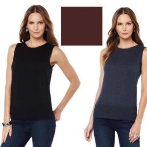 Maglione smanicato DG2 by Diane Gilman Shell 435058-J -NI- (M,Marrone)  - Foto 1 di 2