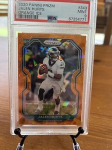 2020 Panini Prizm Jalen Hurts Orange Ice #343 PSA 9