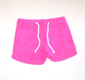 Pantalones cortos de mezcla de lino con cremallera rosa oscuro para niñas 6 delgados - Imagen 1 de 2