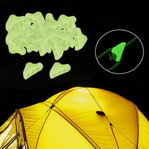 10Pcs Outdoor Camping Awning Anti-slip Triangle Tent Rope Buckles Luminous - Picture 1 of 13