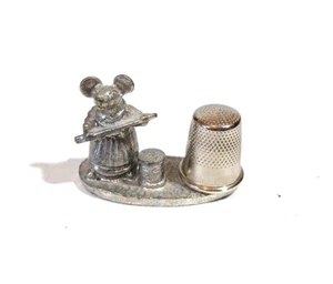 Lady Mouse Magnetic Thimble Holder Pewter Metal Figurine Sewing Gift Metzke - Picture 1 of 4