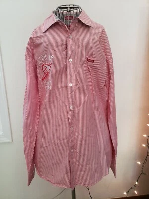 Mens LRG Button Up Long Sleeved Embroidered Shirt - Size Large - Red And... - Image 1 of 4