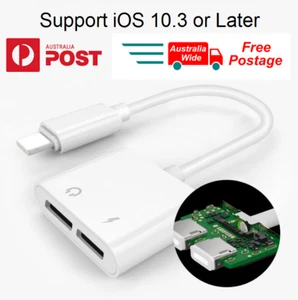 OZ Stock, iPhone Jack Splitter Adapter to AUX Headphone Jack and Charger - Picture 1 of 12