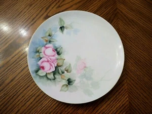 Antique HAVILAND France Hand Painted Pink Roses Decorative Plate 8 3/4" - Picture 1 of 3