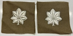 Original Segunda Guerra Mundial Ejército de EE. UU. OD TENIENTE CORONEL EN TELA DE ALGODÓN CAMISA INSIGNIA - Imagen 1 de 2