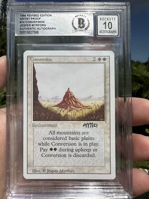 CONVERSION, ARTIST PROOF, REVISED, 1994 MTG, JESPER MYRFORS, BAS 10! - Image 1 of 3