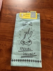 New Blue Q Printed Dish Towel Tea Towel I'm a Special Unicorn Kitchen Blue Green - Picture 1 of 2
