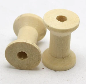 20 Natural Color Wood Empty Thread Spools Wooden Sewing Spools Cylinder 29X20mm - Picture 1 of 5