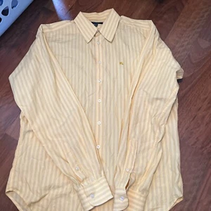 MENS BURBERRY LONDON YELLOW long sleeve button down dress shirt size 15 1/2 39 - Picture 1 of 7