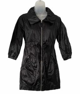 KENSIE Satin Taillenjacke zum Binden Größe Small Reißverschlüsse Taschen schwarz - Bild 1 von 12