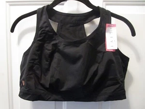 LIVI LANE BRYANT LOW-IMPACT NO WIRE BLACK RACERBACK SPORTS BRA SIZE 18/20 NEW - Picture 1 of 2