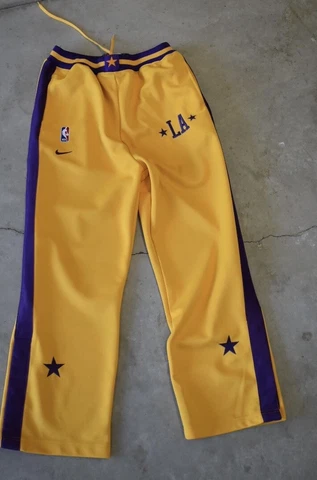 Vtg Nike Los Angeles LA Lakers Warm Up Shooting Pants 57 NBA Rewind Sz M *read* Cover