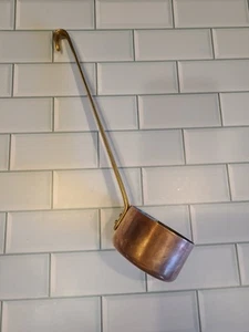 Vintage French Copper & Brass Professional Flambe Pouring Ladle EUC 10½"Handle - Picture 1 of 16