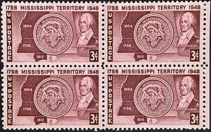 Scott US 955: Mississippi Territory 1948, Block of 4, Mint OG, FREE Shipping! - Picture 1 of 2