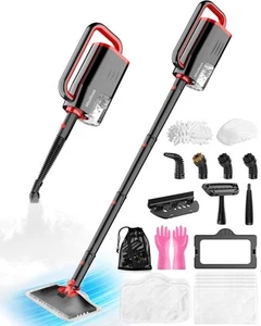 MISSSTEAM STEAM MOP CLEANER SAFE HIGH-TEMP FOR DEEP CLEANING - RED/BLACK - Picture 1 of 5